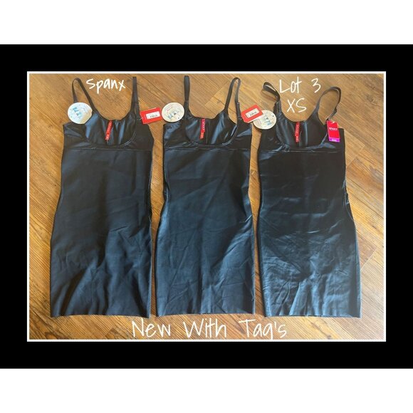 Spanx Full Slip Smartgrip Open-Bust Very Black Size XS New with Tags Lot of 3 - Picture 3 of 7